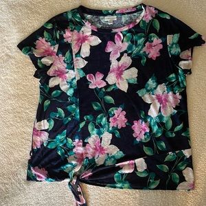 J Jill Linen Floral Top Size M NWOT